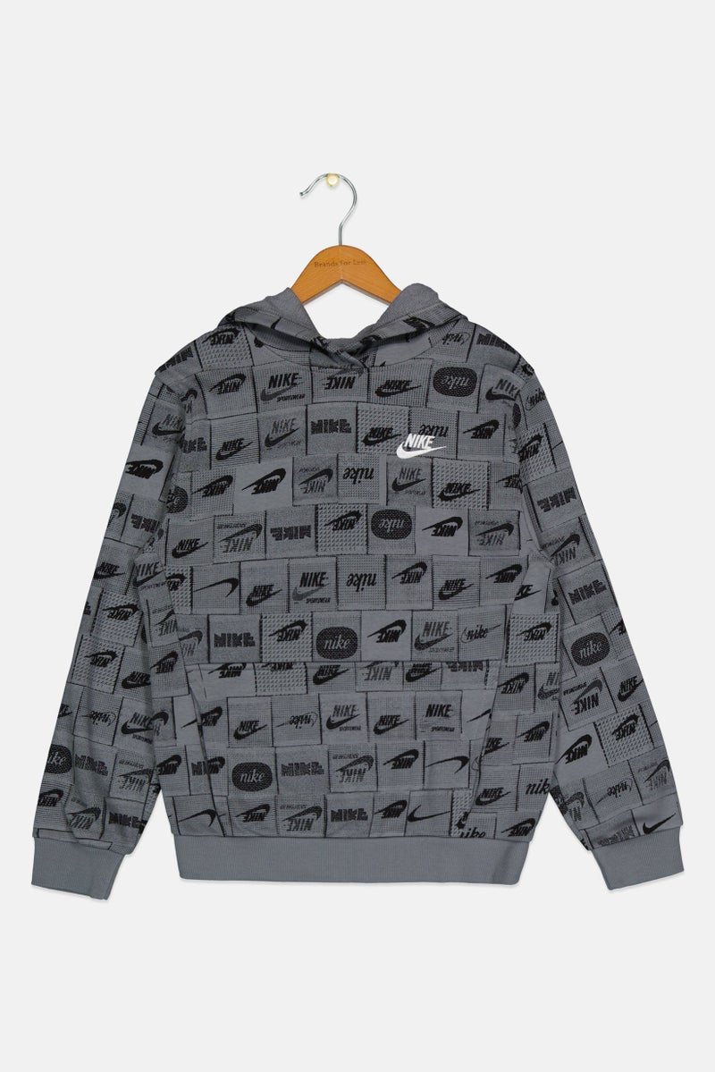 Nike Kids Boy Sportswear Fit Long Sleeve Outdoor Hoodie, Multicolor - Image 3